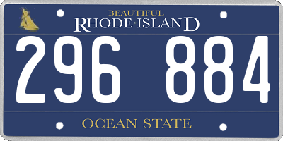 RI license plate 296884