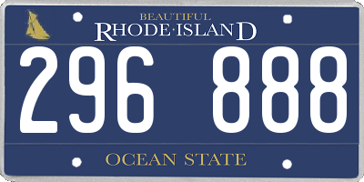 RI license plate 296888