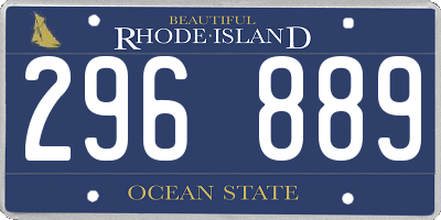 RI license plate 296889