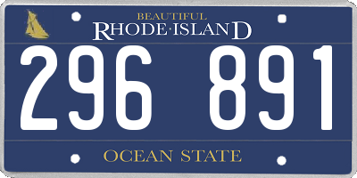 RI license plate 296891