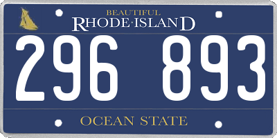 RI license plate 296893