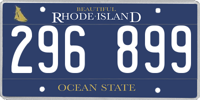 RI license plate 296899