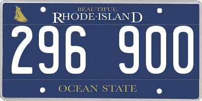 RI license plate 296900