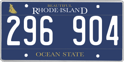 RI license plate 296904