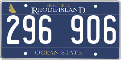 RI license plate 296906