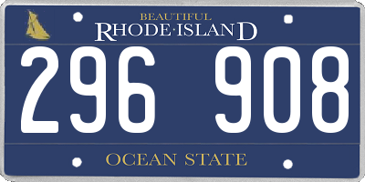 RI license plate 296908