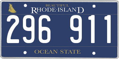 RI license plate 296911