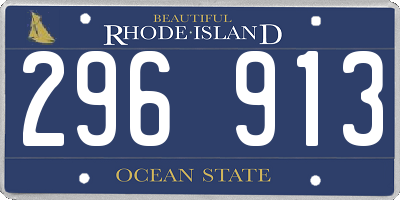 RI license plate 296913