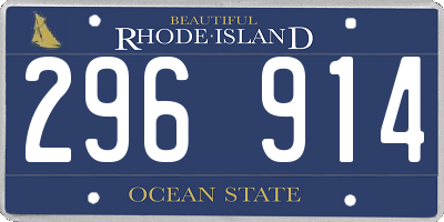 RI license plate 296914