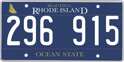 RI license plate 296915