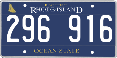 RI license plate 296916