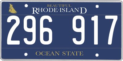 RI license plate 296917