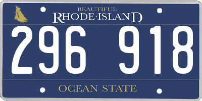 RI license plate 296918