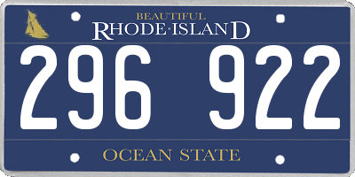 RI license plate 296922