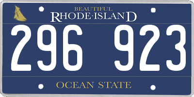 RI license plate 296923