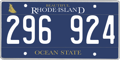 RI license plate 296924