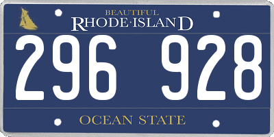 RI license plate 296928