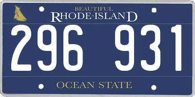 RI license plate 296931