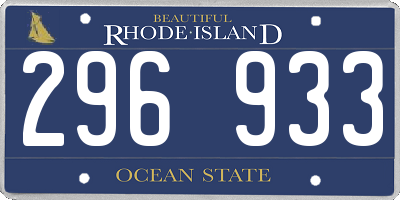 RI license plate 296933