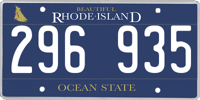 RI license plate 296935