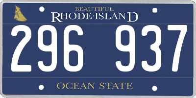RI license plate 296937