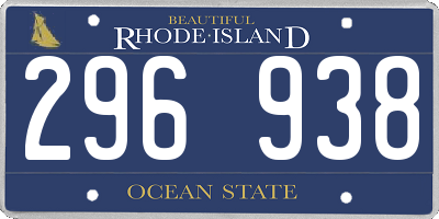 RI license plate 296938