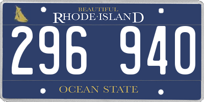 RI license plate 296940