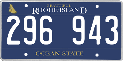 RI license plate 296943