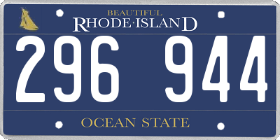 RI license plate 296944