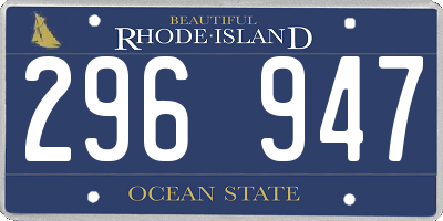 RI license plate 296947