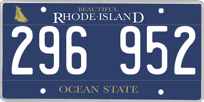 RI license plate 296952
