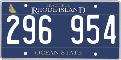 RI license plate 296954