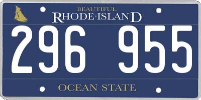 RI license plate 296955