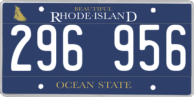 RI license plate 296956