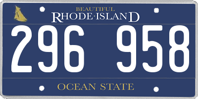 RI license plate 296958