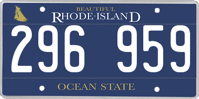 RI license plate 296959