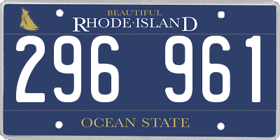 RI license plate 296961