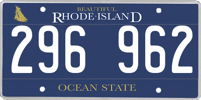 RI license plate 296962