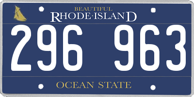 RI license plate 296963