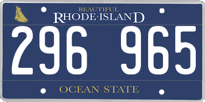 RI license plate 296965
