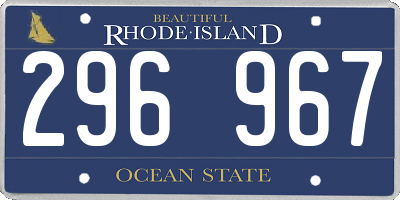 RI license plate 296967