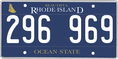 RI license plate 296969