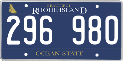 RI license plate 296980
