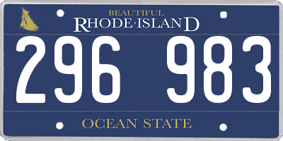 RI license plate 296983