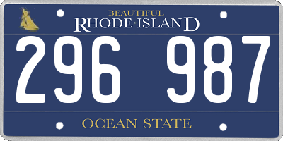RI license plate 296987