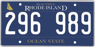 RI license plate 296989