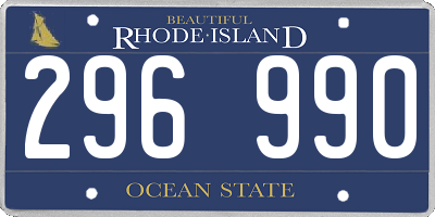 RI license plate 296990