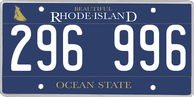 RI license plate 296996