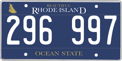 RI license plate 296997