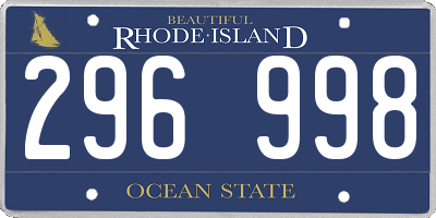 RI license plate 296998